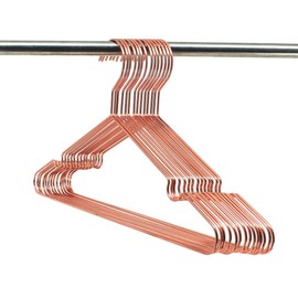 Koobay 16.5" Rose Gold Copper Clothes Hangers - 30 Pack,Heavy Duty Strong Metal Hanger for Storage Display Sling Organization of Coat Shirts Dresses Jacket Elegant Standard Suit Accessory