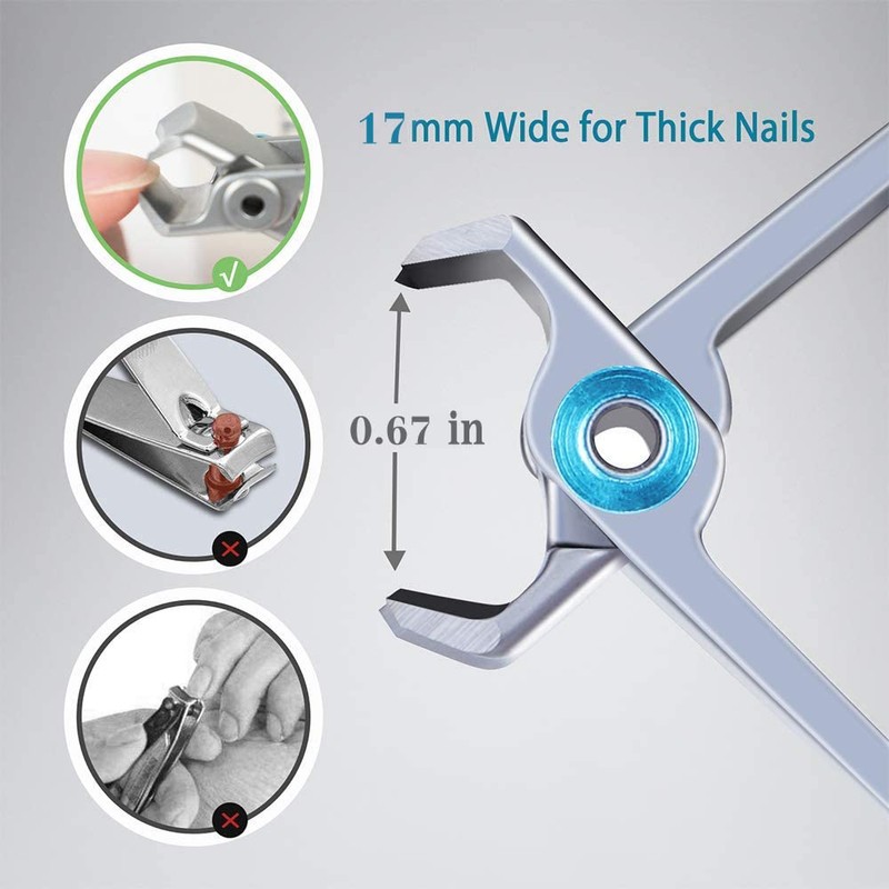 NAIL CLIPPERS FOR THICK NAILS - Clean 15mm wide jaw