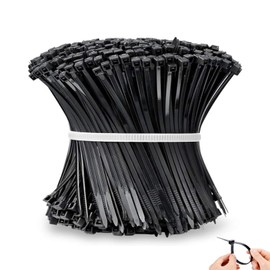 100 Pack Cable Ties, Small Nylon Plastic Self Locking Zip Ties Wraps, Long Heavy Duty with 40lbs, Indoor&Outdoor Use, Cable Management, Wires, Office, Garden, Christmas (Black, 100mm x 4.0mm)