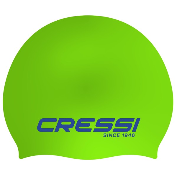 Cressi Unisex Youth Ricky Jr Swim Cap Junior, Lime/Blue, One Size
