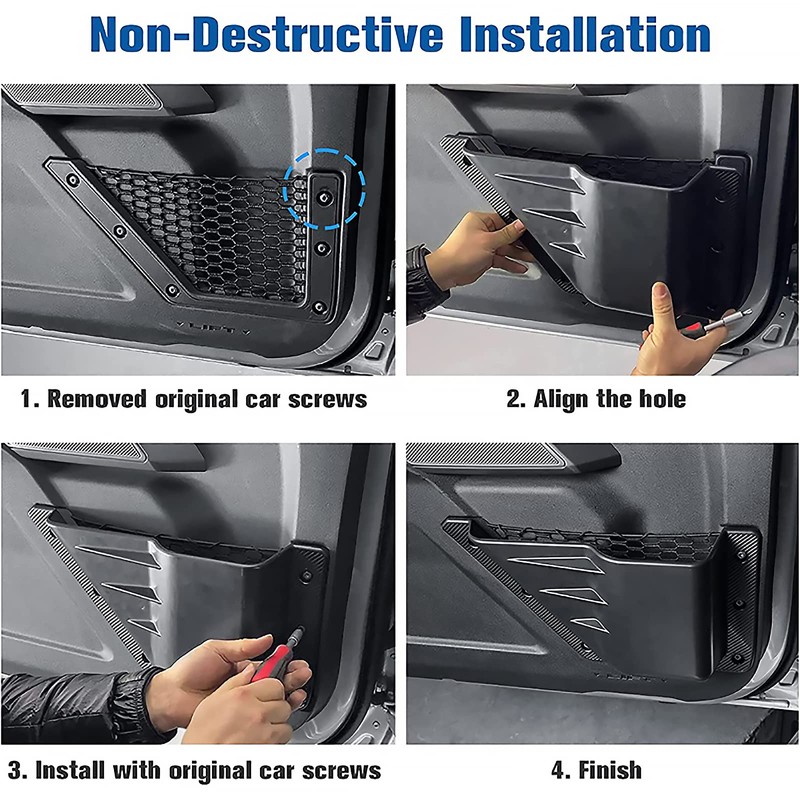 4Pcs Door Side Cup Holder Storage Pocket Compatible with Ford