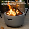Barton 18" Round Concrete Charcoal Wood Burning Fire Pit, Magnesium