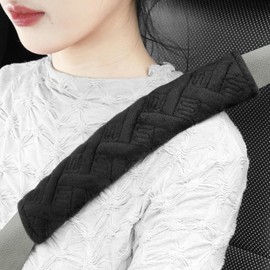 JUSTTOP - Juego de 2 Almohadillas para Orejas universales para cinturón de Seguridad de Coche para una conducción más cómoda (Negro)