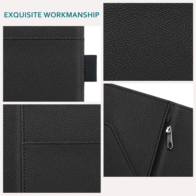 RSAquar Server Book Organizer with Zipper Pocket, PU Leather Restaurant