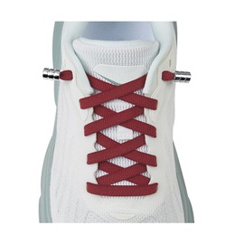 AOLLRUIRLL Elastic Shoe Laces, No Tie Shoe Laces Tieless for Kids, Adults, Elderly, One Size Fit All, 1 Pair Dark Red, 47"Inch