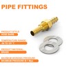 GASHER 5PCS Brass Hose Barb Thru-Bulk Bulkhead Fitting 4mm to