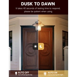 Dusk to Dawn Light Bulbs: Outdoor Light Bulbs, 6W Equivalent 60W Edison Bulbs, 3000K Warm White, Vintage 600LM LED Outdoor Lighting, E26 Base, Photocell Sensor, Automatic Bulb for Porch Patio, 2 Pack