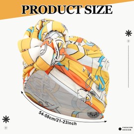 XEPST 2 Pieces Turban Women's Turban Fashion Chemo Cap for Women, Pre-Tied Chemo Headwear, Pleated Hat, Soft Turban Head Wrap Cap, Hair Loss Hat for Women, Black, Yellow, Black / Yellow