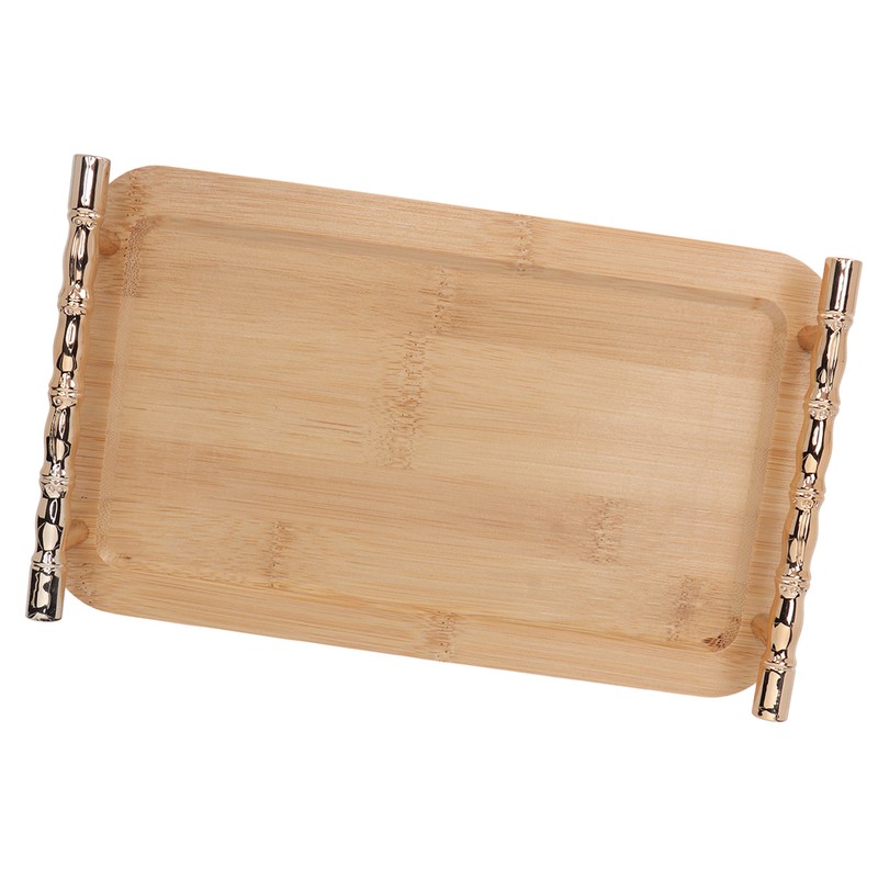 Bamboo Serving Tray with 2 Handle Eco Friendly Multipurpose Rectangular