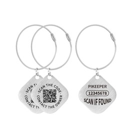 PIKEEPER Smart ID Tags (2-Pack) - QR Code Locator for Keys, Pets & Luggage – Displays Finder’s Location When Scanned | Lost & Found Label for Travel, Collars & Keychains