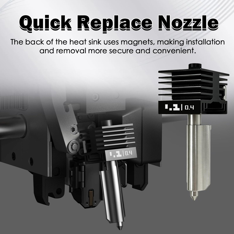 3 PCS 0.4MM Hotend Kit for P2S/H2D/H2S/X2D/H2C/A1/A1 Mini Integrated Design