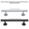 Purife 16'' Long Black Metal Door Pull Handles Pack of