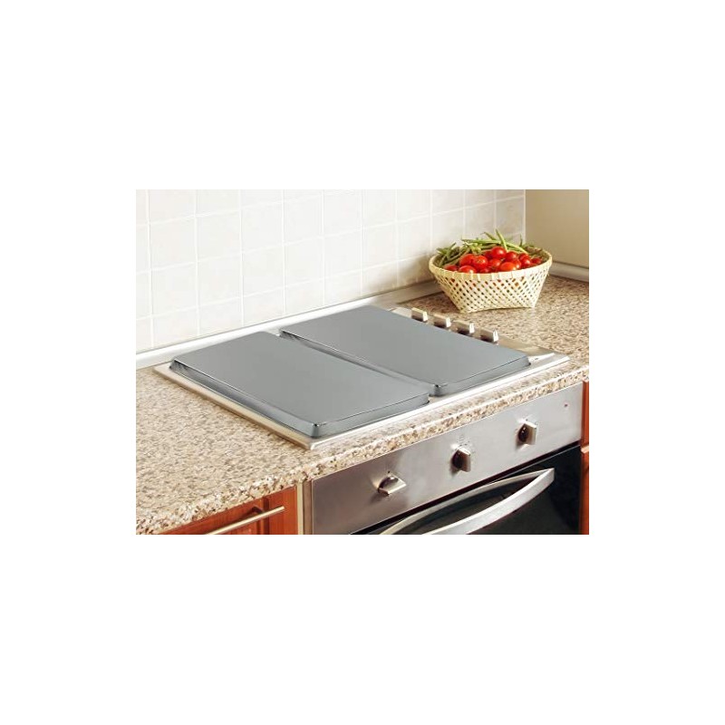 Reston Lloyd Rectangular Burner Cover, Steel, Set of 2, Stainless
