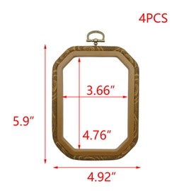 Tulead Embroidery Hoops Rectangle Embroidery Rings 5.9"x4.92" Cross Stitch Hoop Display Frame Wall Decorations Pack of 4