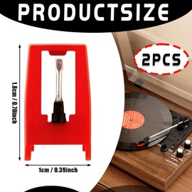 2pcs Record Player Needles – Turntable Stylus Replacements for Vinyl Players, Universal LP Phonograph Cartridge Needles, Easy Installation for Most Record Players, Clear Sound Quality