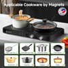 AMZCHEF Double Induction Cooktop with Removable Griddle Pan Non-stick, 1800W