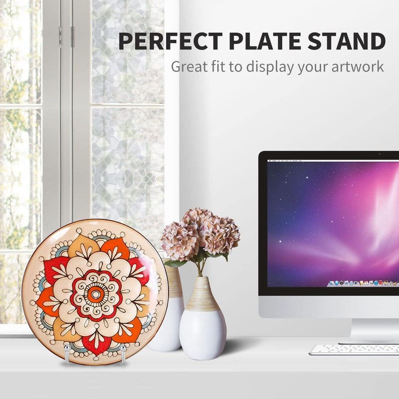 3 Pack Plate Stands for Display,4.5 Inch Picture Stand Black