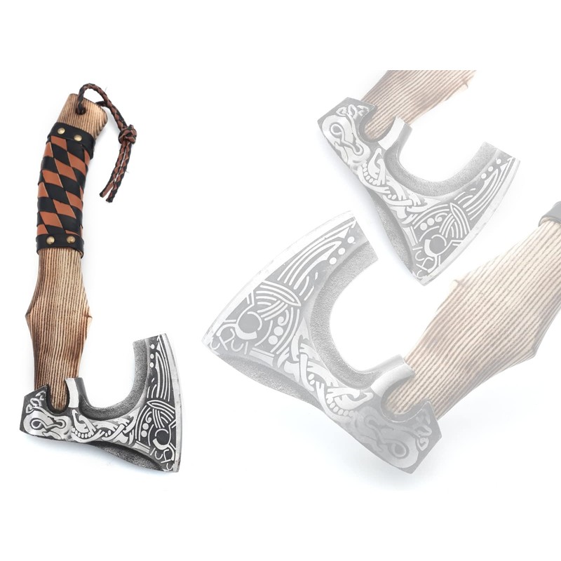 QEPAA CRAFTS 13” Inch Valhalla Axe – Carbon Steel Viking