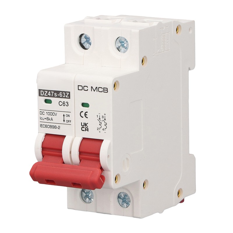 DC Circuit Breaker 2P 63A 6KA Breaking Capacity DIN Rail
