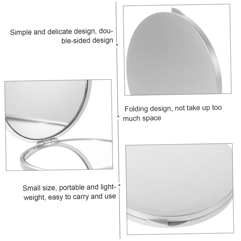 WOFASHPURET ポータブル旅行用ライト付き化粧鏡 5倍拡大鏡 折りたたみデザイン 女性 女の子用 小型ポケットミラー コンパクト ミニ ラウンドミラー
