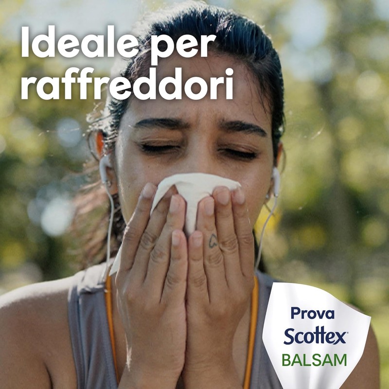 Scottex Balsam Fazzoletti di carta, Morbidi e Lenitivi, Dermatologicamente testati,