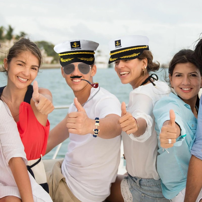 SOETDERT Yacht Captain Hat Captain Hat Costume Set, Adjustable Captain's
