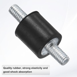 M METERXITY 4-Pack Rubber Mounts D8mmxH8mm Male Vibration Isolators Cylindrical Shock Absorber W M3 x 6mm Double Studs for Air Compressor/Car/Pump/Boat/Garage Motor/Bobbins Rubber Isolators