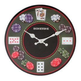 Hometime Glass Wall Clock - Poker 30cm (W7566) by Hometime