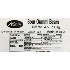 Albanese Sour Gummi Bears 4.5LB Bag With Wild Thing Sour Gummy Bears Gourmet Kruise Signature Gift Bag 10 OZ (NET WT 83 OZ) 2 Item Bundle