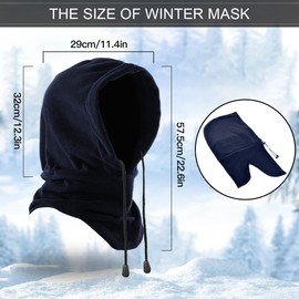 Balaclava Face Mask Winter Windproof Ski Mask Balaclava Thermal Fleece Face Masks Neck Warmer Outdoor Sports Face Cover Hat Snood for Men Women for Motorcycle Skiing Running Biking Unisex Navy Blue