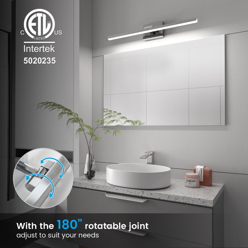 VOLISUN Modern Bathroom Vanity Light 31.5 inch, Rotatable, 18W Dimmable