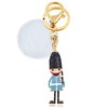 Tobestu Cute Sparkle Rhinestone Crystal Guardian Soldier Keychain Pompom Ball