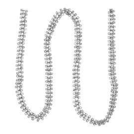 1 Yard 3 Rows Rhinestone Chain Round Glittering Rhinestone White DIY Rhinestone Chain Trim for Jewelry Wedding Decoration