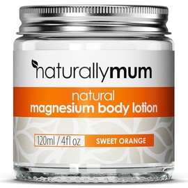 NaturallyMum- - Loción corporal de magnesio [natural y vegana] - Loción en crema de magnesio tópica que favorece el sueño y los huesos.