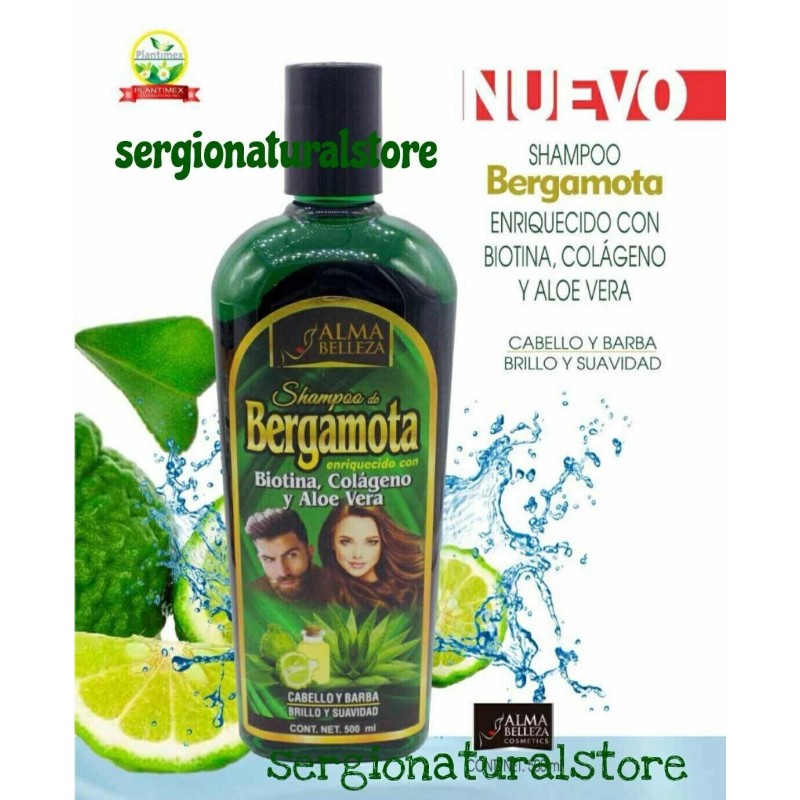 Alma Belleza 2 Packs Shampoo BERGAMOTA BIOTINA aloe Vera COLAGENO