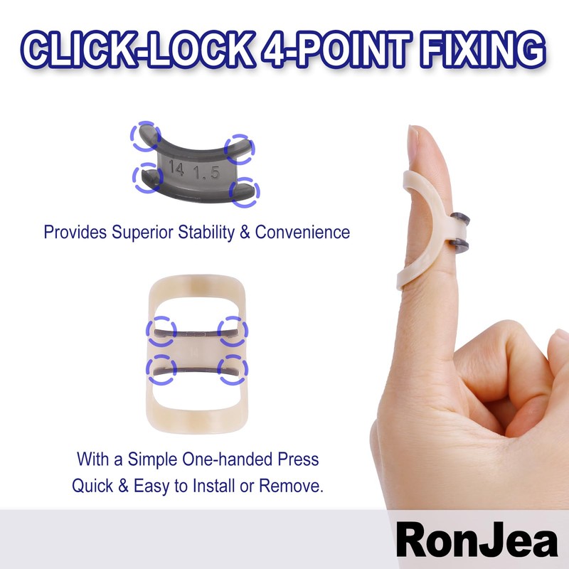 RonJea 4Pcs Click-Lock Adjustment for Oval Finger Splint, 2 x
