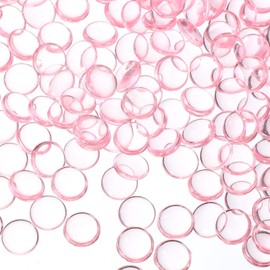 PATIKIL 1.1LB Flat Marbles, 15mm (0.59") Mini Acrylic Gems for Vases Filler Glass Beads Fish Tank Table Scatter Home Decor DIY Crafts, Pink