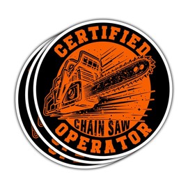 (3 Pcs) Certified Chainsaw Operator Sticker, Funny Chainsaw Stickers Vinyl Decal, Hard Hat Stickers, Helmet Sign Decals, Waterproof Sticker for Water Bottle, Tumbler, Laptop, Toolbox, Car, Gifts