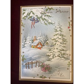 Vintage postcard "Happy new year" in Italian