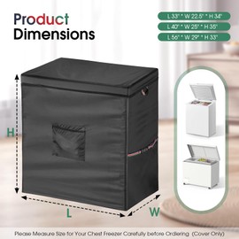 Deep Freezer Cover, Waterproof Dustproof Chest Freezer Cover, Freezer Covers for Outside 7.0 Cubic Feet Chest Freezer All Season Protection, Top with Zipper to Open (40"L X 25"W X 35"H)