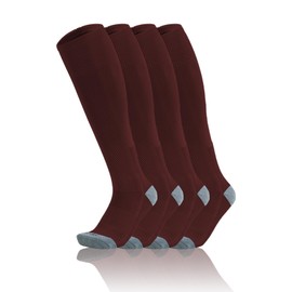 QBK - Calcetines de béisbol para niños pequeños y niñas, 2 pares, Calcetines de béisbol I-granate, 11-13 Años