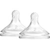 Dr. Brown’s Natural Flow Level 2 Wide-Neck Baby Bottle Silicone Teat, Medium Flow, 3m+, 100% Silicone Bottle Teat, 2-Pack