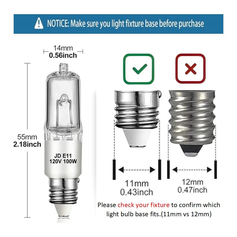 Lachesan JDE11 120v 100w, E11 Halogen Light Bulb,Dimmable T4 Mini