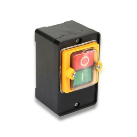 Joyzan Waterproof Push Button Switch, On Off Start Stop Electric Motor Switch Box Latching Self Lock Mechanical Equipment Control Station Table Saw Dust Collector Drill Press AC 220V 380V 10A KA0 10KH