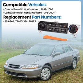 FuseRish 599-268 A/C Heater Climate Control Module Compatible with Honda Accord 1998-2000 and for Honda Odyssey 1998-2004 Replacement Part Number: 79600-S84-A01ZA