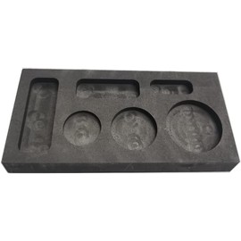LLF Graphite Casting Ingot Mold Metal Refining Scrap Bar Coin Combo Graphite Mold Ingot Crucible 6 in 1