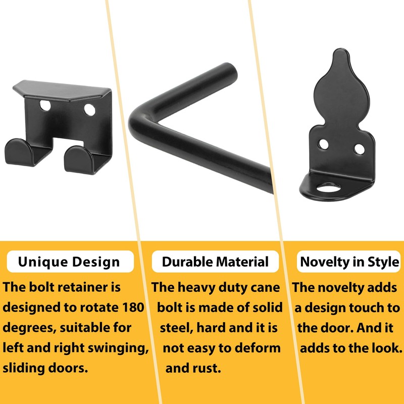 URDOGSL 24" Heavy Duty Cane Bolts for Gates with Black