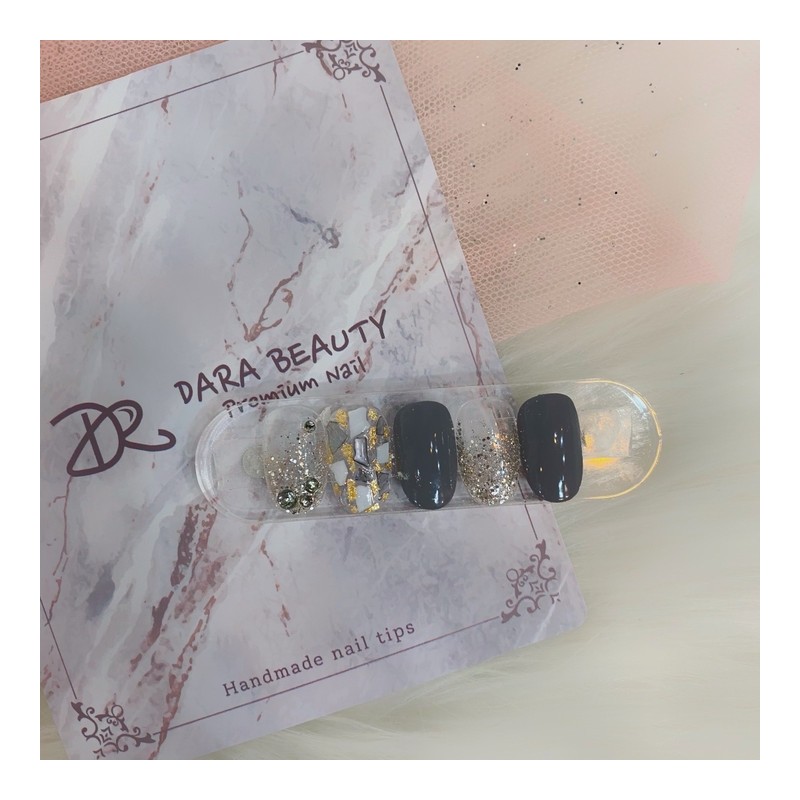 [Handmade nail tip] Stone gradient mother-of-pearl nails / [수제네일팁] 스톤그라데이션