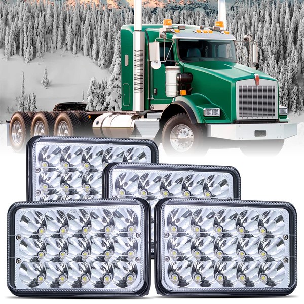 LEDMIRCY 4x6 LED Lights High Low Sealed Beam White Rectangular