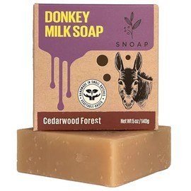 SNOAP Cedarwood Forest Donkey Milk Soap Bar – Cedarwood Scented, Handmade Natural Moisturizing Soap for Men, 5oz